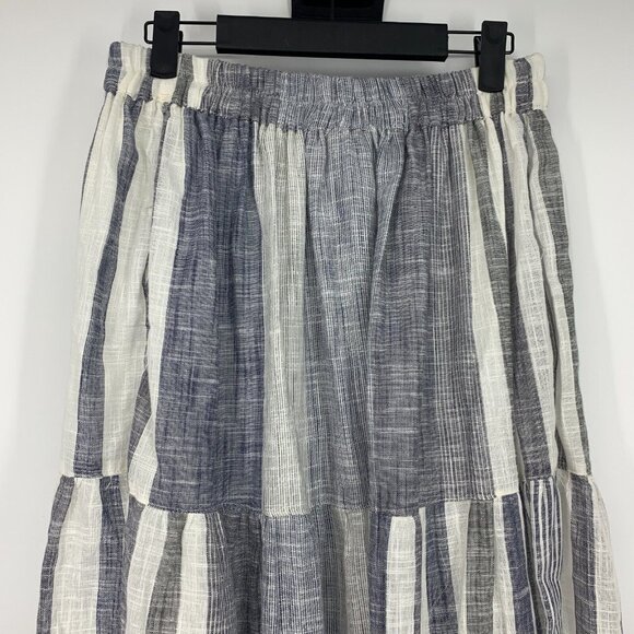 Angie Skirt Blue White Stripe Maxi Pull On Lined Boho NWT - Picture 10 of 11
